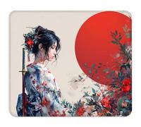 Red Mouse Mat 340x280mm, Small Mouse Pad Japanese Women Waterproof Gaming Mousepad, Mini Desk Mat with Anti-Slip Base, Stitched Edges Mousepad, Keyboard, Mousemats for Desk, Gifts for Women Z-8352