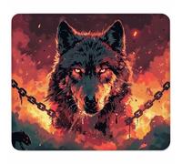 Red Mouse Mat 340x280mm, Small Mouse Pad Wolf Waterproof Gaming Mousepad, Mini Desk Mat with Anti-Slip Base, Stitched Edges Mousepad, Keyboard, Mousemats for Gaming Accessories, Gifts for Women M-6674