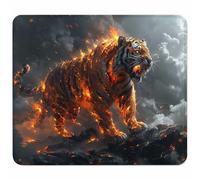 Red Mouse Mat 400x300mm, Small Mouse Pad Tiger Waterproof Gaming Mousepad, Mini Desk Mat with Anti-Slip Base, Stitched Edges Mousepad, Keyboard, Mousemats for Gaming Accessories, Gifts for Men D-9899