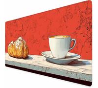 Red Mouse Mat 48 x 24 x 0.12 inch Casual Afternoon Tea Gaming Mouse Pad, Large Mousepad with Non-Slip Rubber Base, Office Accessories with Stitched Edge, Washable Mousepad for Office, Decor -XZ29Z