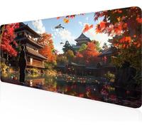 Red Mouse Mat 700x300x3 mm Large Gaming Mouse Pad Architecture Keyboard Mat Stitched Edges, Non Slip Rubber Base, Waterproof Soft Cloth, Computer Accessories for Home Office Decor, Gifts PjY2232 Z-0