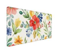 Red Mouse Mat 800x400 mm Large Mouse Pad Flower Waterproof Desk Mat with Non-Slip Rubber Base, Smooth Surface to Improve Precision and Speed, xxl Gaming Mousepad for Computer, PC, Laptop 2S-904