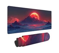 Red Mouse Mat 800x400x3mm, Mouse Pad Snow Mountain Pattern with Stitched Edge Design, Waterproof Mousepad Large 32x16x0.12inch with Non-Slip Rubber Base for Office Desk Accessories, Gifts -zzg2505L7