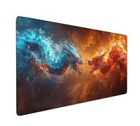Red Mouse Mat Gaming 800x300 mm, Dragon Mouse Pad Large, Desk Mat With Non-Slip Base, Mousepad with Stitched Edges, Improved Precision and Speed, Desk Accessories and Gaming Accessories, Gifts G-3553