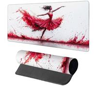 Red Mouse Mat Gaming, Woman Mouse Pad 1200x600x3mm, Extended XXL Desk Mat Large with Stitched Edges, Improved Precision and Speed Non-Slip Rubber Base Mousepad for Office Accessories, Gifts 2-7920