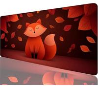 Red Mouse Pad,1000x500x3mm Mouse Mat Fox Desk Mat Large, Soft Smooth Surface with Anti-Slip Rubber Base Mousepad Waterproof, Durable, Extended Length Desk Pad for Gaming Christmas Decorations N1-170