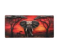 Red Mouse Pad 600 x 300 mm Large Mouse Mat Elephant Desk Mat with Water Resist Surface，XXL Mousepad with Anti-Slip Rubber Base，Extended Gaming Mouse Pads for Desktop Decor，Gift for Women/Men M750