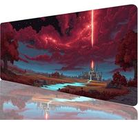 Red Mouse Pad,800x400x3mm Mouse Mat Cloud Desk Mat Large, Soft Smooth Surface with Anti-Slip Rubber Base Mousepad Waterproof, Durable, Extended Length Desk Pad for Gaming Christmas Decorations N1-907