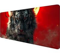 Red Mouse Pad 800x400x3mm,Tiger Mouse Mat large with Non-Slip Rubber Base, Stitched Edges Desk Mat Large, Waterproof Smooth Surface Mousepad for Pc Gaming Office Accessories Home Decor, Gifts 4-1129
