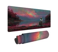 Red Mouse Pad Large 1200x600x3mm, Angel Mouse Mat Waterproof Desk Mat with 3MM Stitched Edges, Non-Slip Rubber Base Mousepad Computer Accessories for Gaming, Office, Gifts for Women -zjn25095V7AE1CV