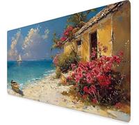 Red Mouse Pad Large 900x400x3 mm, Landscape Gaming Mouse Pad Waterproof Desk Mat with 3MM Stitched Edges, Non-Slip Rubber Base Mousepad Computer Accessories for Gaming, PC, Office, Gifts -yym250936