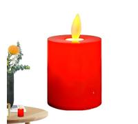 Red Moving Wick Flameless Candles - Red Flickering Moving Flame LED Candles - Fake, LED, Table Decoration, Home Decoration