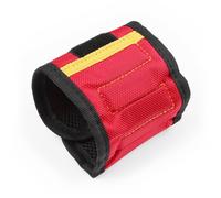 (Red) Multi-functional Magnetic Wristband Small Parts Adsorption Tools Nails Drill Bits Holder Repair