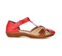 Red Multi Strap Sandals for Women - female - Rieker - Flat Sandals - Multicolor - 8 UK - Shoes 8 UK