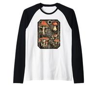 Red Mushroom Art Moon Phase Forest Witch Gothic Raglan Baseball Tee