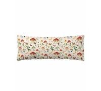 Red Mushroom Body Pillow Cover 20 x 54 Inch Decorative Pillow Cover Summer Spring Floral Botanical Butterflies Lumbar Pillowcase Seasonal Rectangle Cushion Case for Couch Sofa Bed Living Room