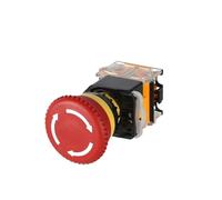 Red Mushroom Cap 1NO 1NC DPST Emergency Stop Push Button Switch AC 440V 10A Switch Equipment Lift Elevator Latching Self Lock(1pcs)
