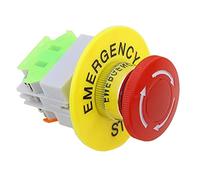 Red Mushroom Cap 1NO 1NC DPST Emergency Stop Push Button Switch AC 660V 10A Contactor