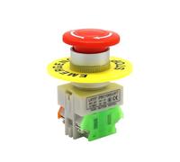Red Mushroom Cap 1NO 1NC DPST Emergency Stop Push Button Switch AC 660V 10A Switch Equipment Lift Elevator Latching Self Lock