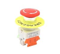 Red Mushroom Cap 1NO 1NC DPST Emergency Stop Push Button Switch AC 660V 10A Switch Equipment Lift Elevator Latching Self Lock