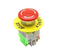 Red Mushroom Cap 1NO 1NC DPST Emergency Stop Push Button Switch, AC 660V 10A Switch Equipment Lift Elevator Latching Self Lock(5pcs)