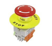 Red Mushroom Cap 1NO 1NC DPST Emergency Stop Push Button Switch AC 660V 10A Switch Equipment Lift Elevator Latching Self Lock*1pc