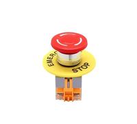 Red Mushroom Cap DPST Emergency Stop Push Button Switch 660V 10A NO+NC LAY38 Switch Equipment Lift Elevator Latching Self Lock