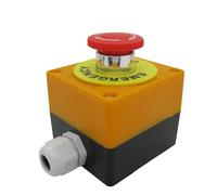 Red Mushroom Cap Plastic Shell DPST Emergency Stop Push Button Switch AC660V 10A Equipment Lift Elevator Latching e-Stop Switch