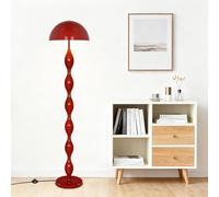 Red Mushroom Floor Lamp,Vintage Floor Lamp Light for Living Room Bedroom Study Office,Retro Style Standing Lamps Reading Light with Iron Shade and Base,160CM,Foot Switch,Need E27 Bulb(Not Included)