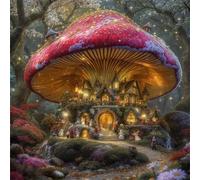 Red Mushroom House 1000 Piece Jigsaw Puzzles for Adults, Colourful, Fun, Challenging and Brainteasing Adults jigsaw puzzles 1000 Pieces, Beautiful Decoration Puzzle