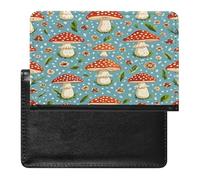 Red Mushroom Pattern Passport Holder with Card Slots Portable Passport Cover Compact Waterproof Passports Protector