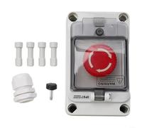 Red Mushroom Stop Switches, Estop Switches Boxes Stop Push Button Switch with Boxes for Electrical Fire-Fighting Equipment, 130x80x100mm(stop)