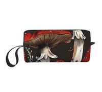 Red Mushrooms 1 Printed Makeup Bag Simple Travel Cosmetic Bags Waterproof Cosmetic Case Toiletry Bag Organizer for Women Mom Girls