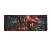 Red Mushrooms in The Night Sky Mouse pad, Extended Desktop pad, Suitable for Office, e-Sports and Gaming Mouse Pads.