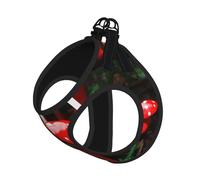 Red Mushrooms Print Reflective No Choke Pet Vest Harness,Adjustable Soft Padded Dog Harness With Easy Control Handle