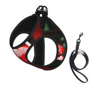 Red Mushrooms Print Reflective No Choke Pet Vest Harness,Adjustable Soft Padded Dog Harness With Easy Control Handle