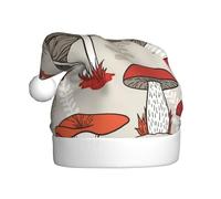 Red Mushrooms Printed Adult Holiday Christmas Hats, Festive Party Supplies For Christmas And New Year