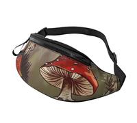Red Mushrooms Printed Personalized Waist Bag, Lightweight and Versatile Crossbody Bag for Everyday and Outdoor Adventures