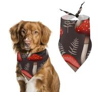Red Mushrooms1 Dog Bandana, Soft Breathable Pet Scarf, Personalized Dog Bib Kerchief for Small Medium Large Dogs Cats, Exquisite Pet Neckerchief for Daily Wear, Travel, Party