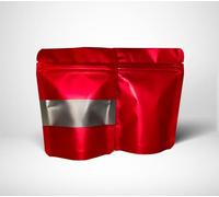 Red Mylar Bags 3.5g Smell Proof Packaging x100