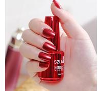 Red Nail Polish - 18ml Metallic Chrome Quick Dry Varnish - Chip Resistant Natural Nail Polish Non-Toxic - Breathable Nail Varnish Long Lasting - No Curing Needed Easy DIY Manicure at Home