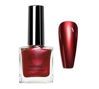 Red nail varnish - Mirror Gloss red nail polish - Metallic Effect Long Lasting & quick dry nail polish with No UV Needed - Magic Mirror red nail varnish for woman and gril DIY Nail Art