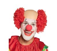 Red naked skull clown wig for men