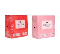 Red Napkins 100pk & Pink Napkins 100pk Disposable Eco-Friendly Party Tableware Bundle