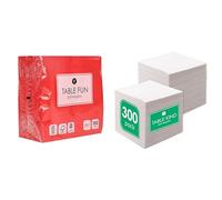 Red Napkins 100pk & White Napkins 300pk Dual Pack Disposable Party Bundle