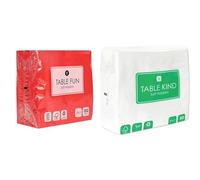 Red Napkins 100pk & White Napkins 50pk Disposable Eco-Friendly Party Tableware Bundle
