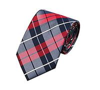 Red Navy & White Checked Check Silk Tie Italian Design Great For Smart Work Wear