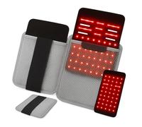 Red & Near-Infrared LED Light Mat, 80 LEDs 660nm/850nm, Rechargeable 3000mAh, 3 Modes & Timer, Detachable Washable Cover, Flat Flexible Pad for Abdomen Back Legs Arms,Gray