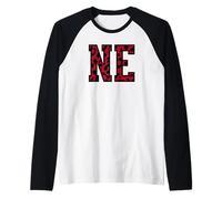 Red Nebraska NE Raglan Baseball Tee