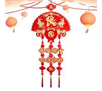 Red New Year Pendant, Lightweight Tree Decorations, Red and Golden Decorations for New Year's Festival, for Family Gatherings, Living Room, Office, Kitchen, Entryway